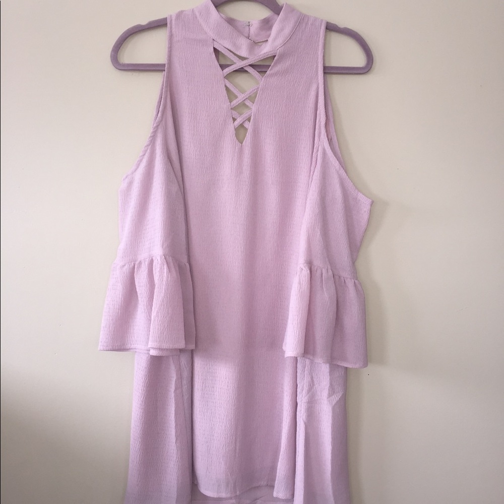 Lavender boho cold shoulder dress